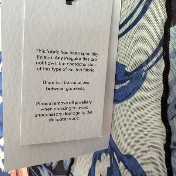 Significant Other Jean Dress Hibiscus Splice Mesh Floral Bodycon Floral US 2 NWT - Picture 7 of 11